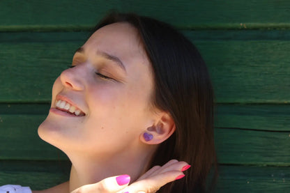 "Purple heart" earrings