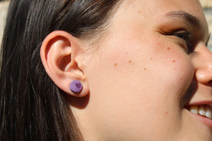 "Purple circled heart" earrings