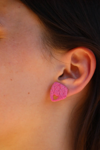 "Pink plaid" earrings