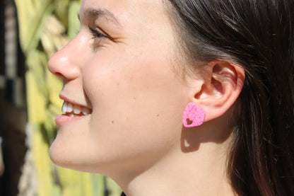 "Pink plaid" earrings