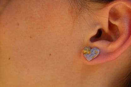 "Golden heart coral" earrings