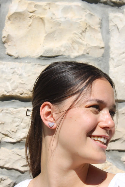 "Golden heart coral" earrings