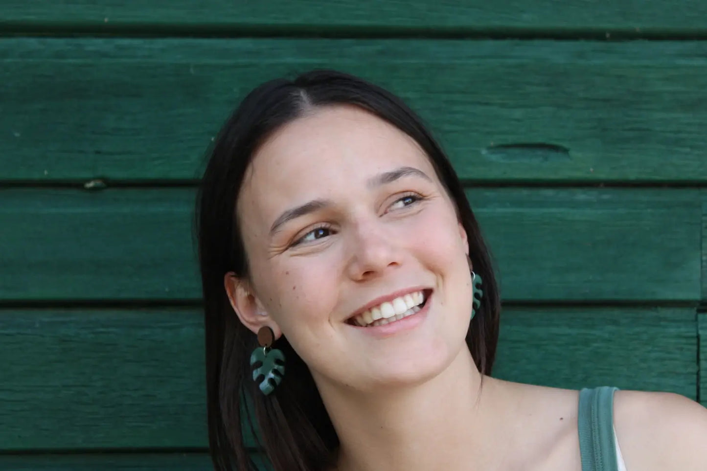 "Dangling monstera" earrings