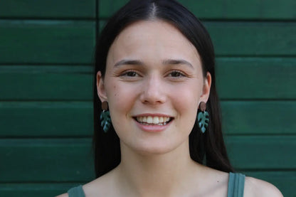 "Dangling monstera" earrings