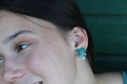 "On-ear monstera" earrings