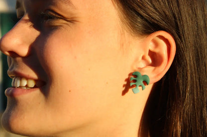 "On-ear monstera" earrings