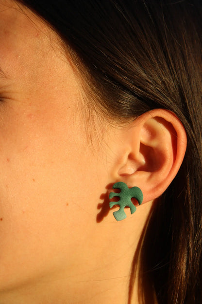 "On-ear monstera" earrings