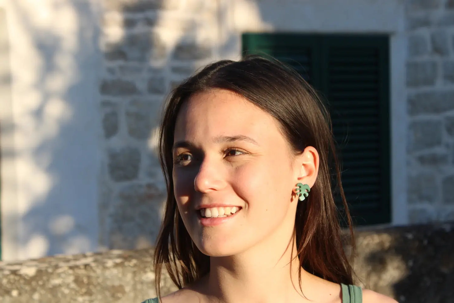 "On-ear monstera" earrings