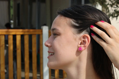 "Pink dots" earrings