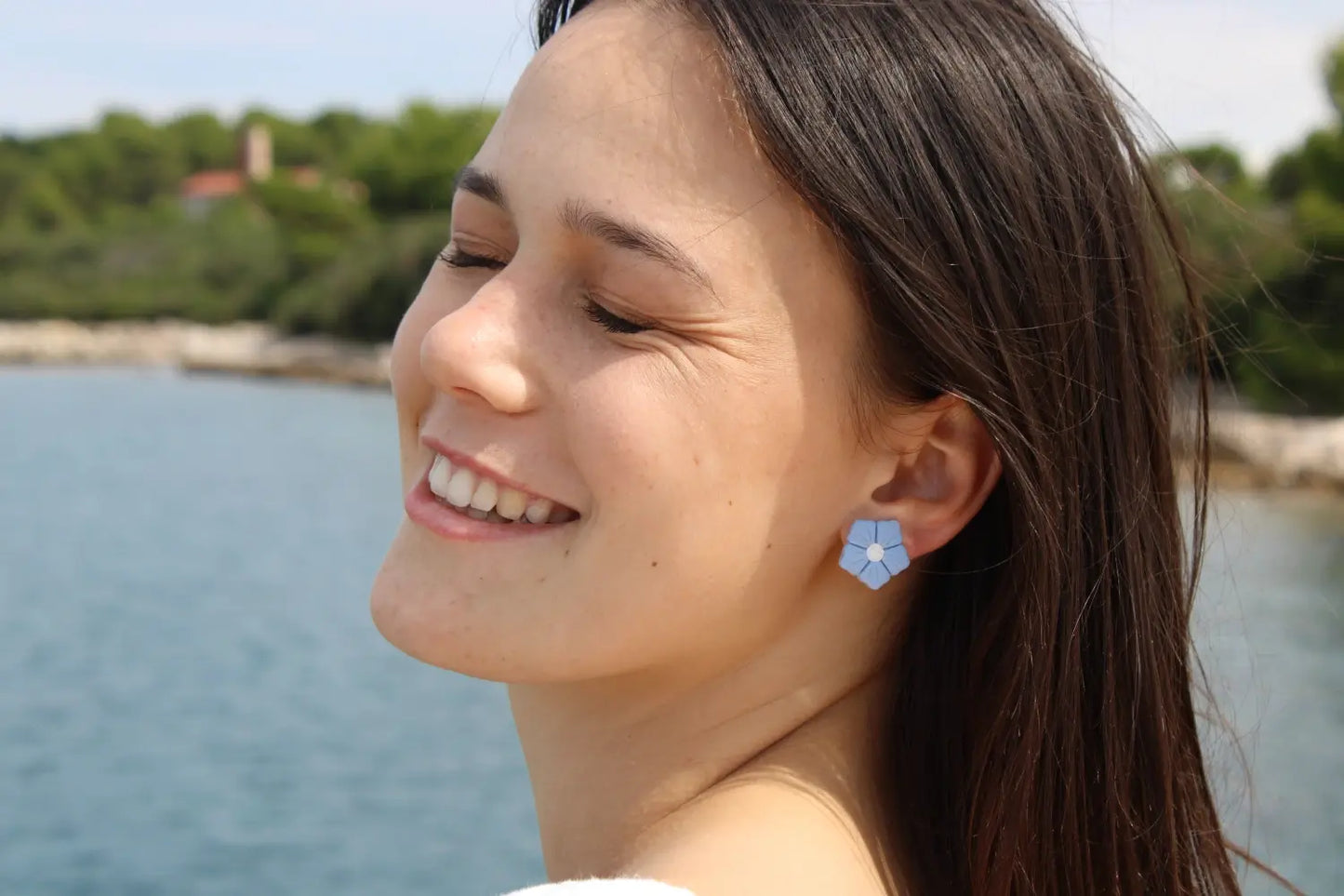 "Smurf flower" earrings