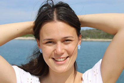 "Smurf flower" earrings