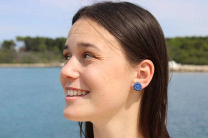 "Blue flower power" earrings