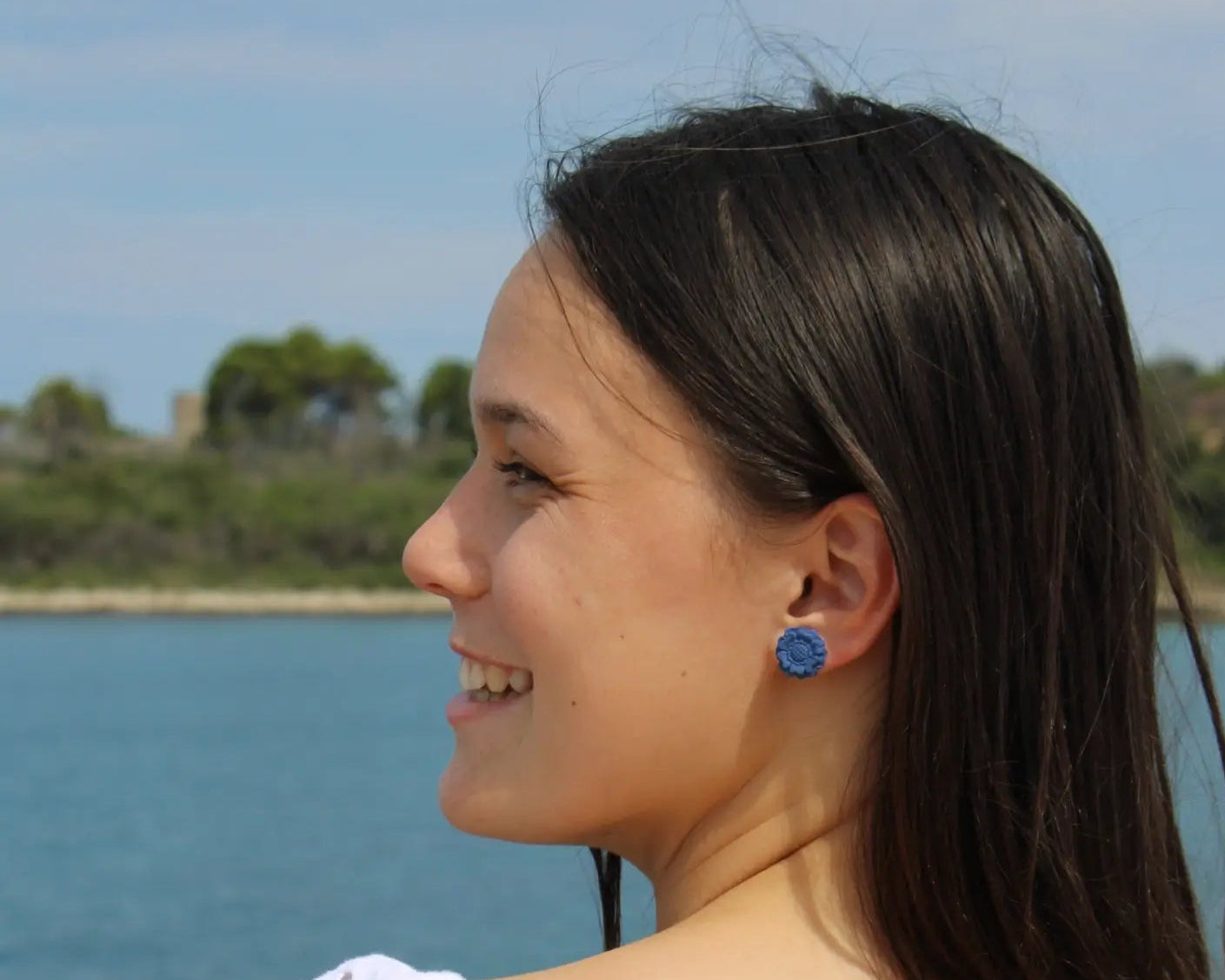 "Blue flower power" earrings