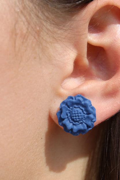 "Blue flower power" earrings