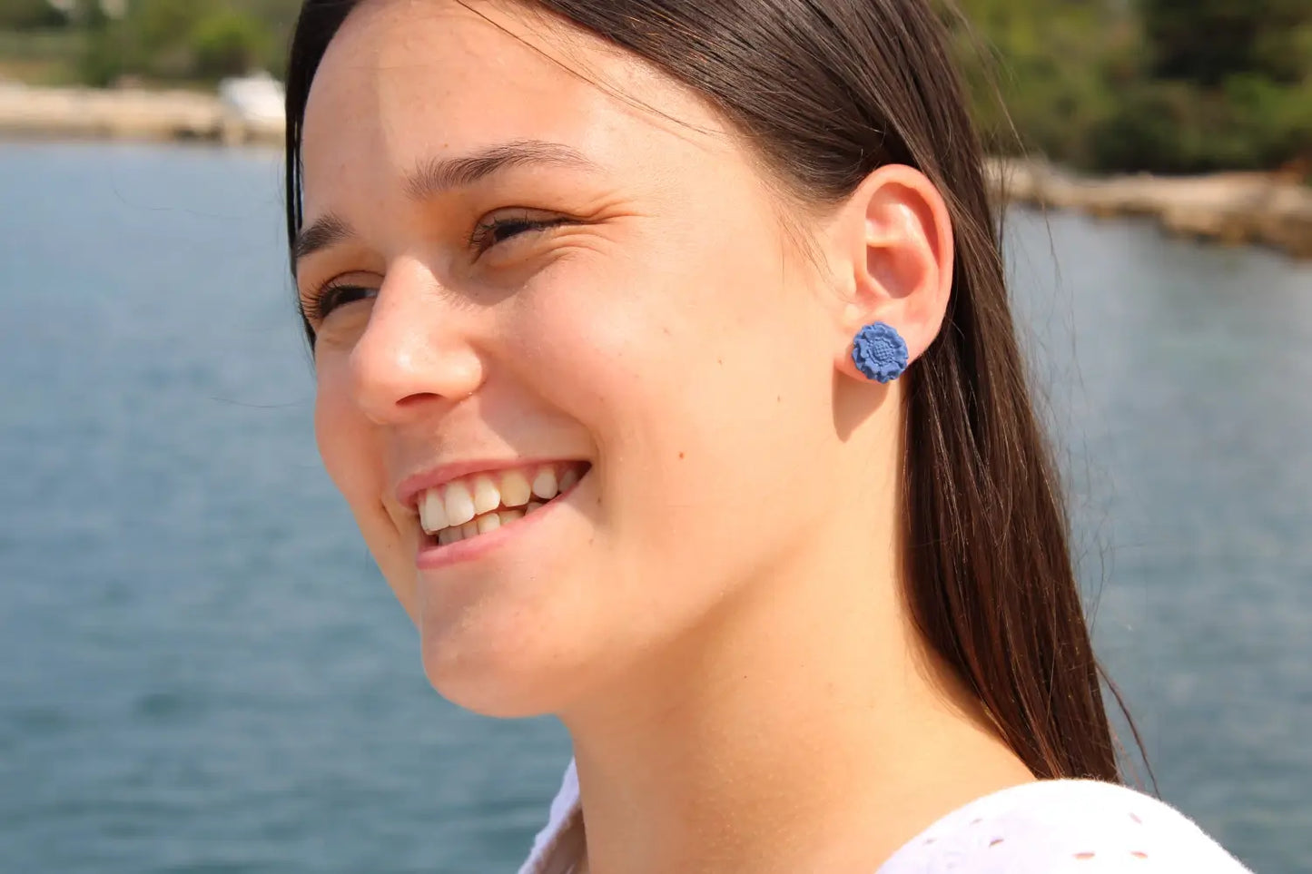 "Blue flower power" earrings