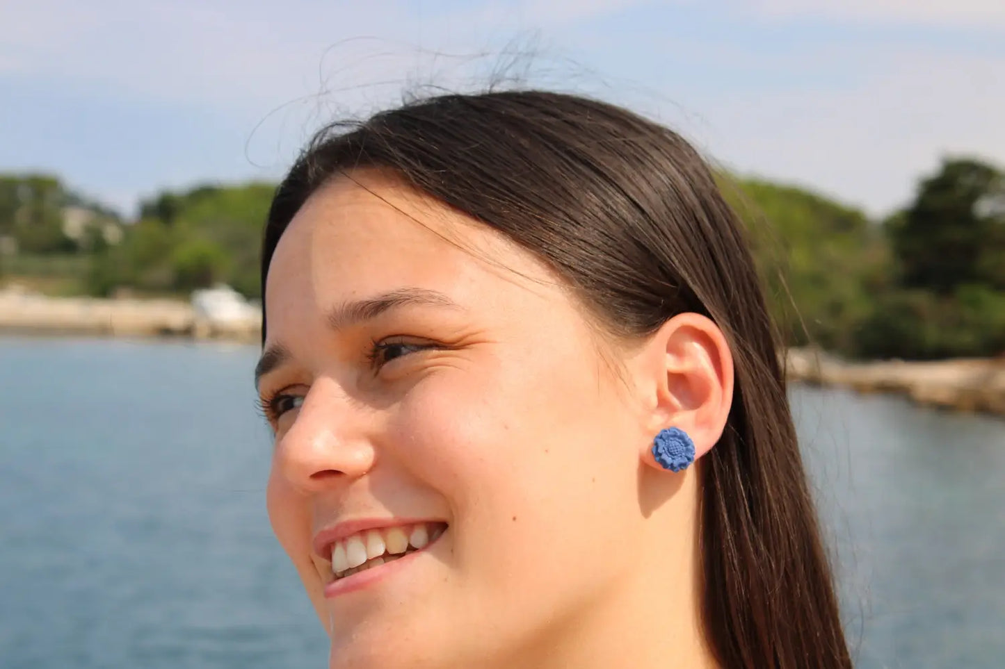 "Blue flower power" earrings