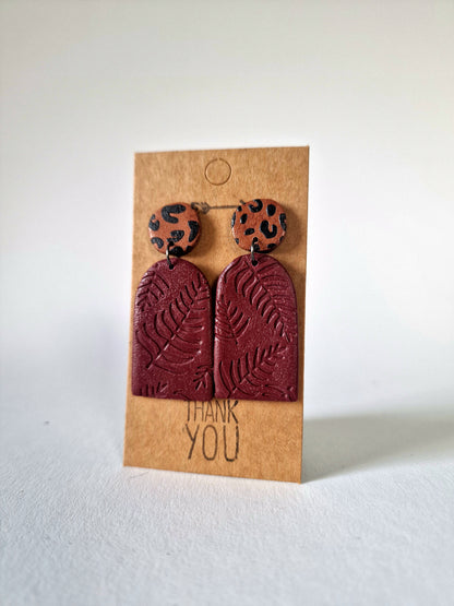 "Bordeaux tombstones" earrings